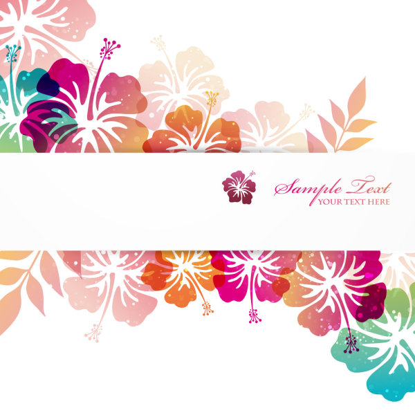 Flower elements background vector graphics
