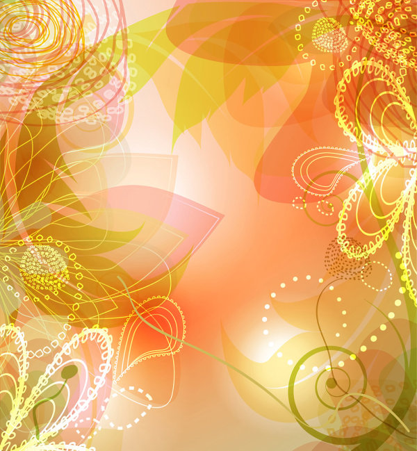 Vector background of Shiny floral art