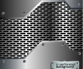 Metal perforated vector background 01