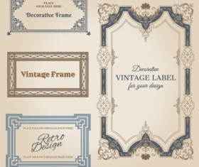 Set of Decorative vintage frame vector graphics 01