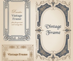 Set of Decorative vintage frame vector graphics 02
