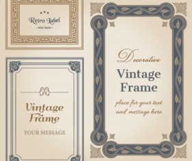 Set of Decorative vintage frame vector graphics 03