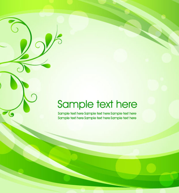 green background with leaves vector 01