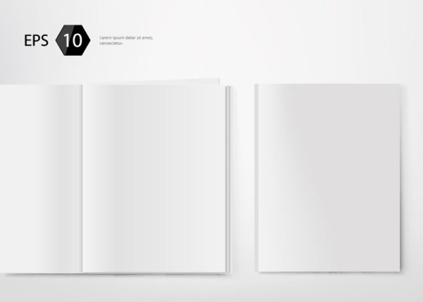 Set of Album and magazine template blank page vector 03