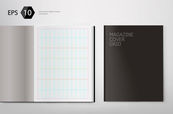 Set of Album and magazine template blank page vector 04
