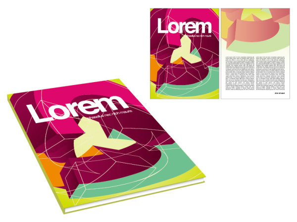 Book and magazine cover design elements vector graphics 01