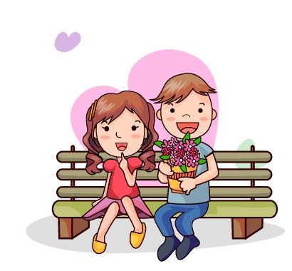 Elements of Romantic cartoon Lovers vector set 26 free download