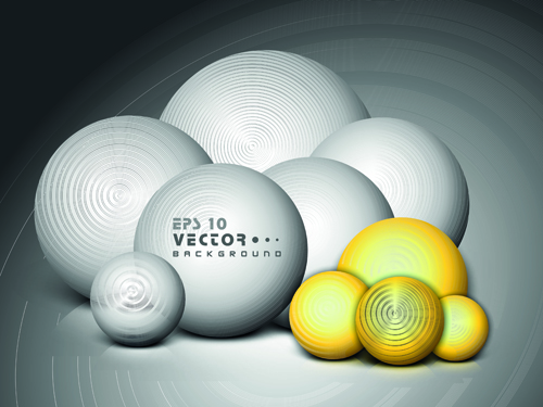 Set of 3D objects from vector background graphic 02
