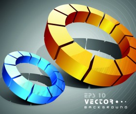 Set of 3D objects from vector background graphic 03