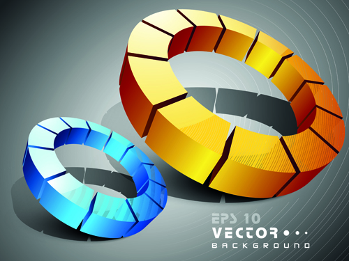 Set of 3D objects from vector background graphic 03