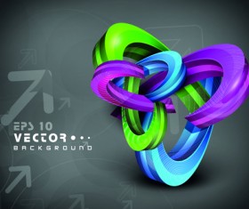 Set of 3D objects from vector background graphic 04