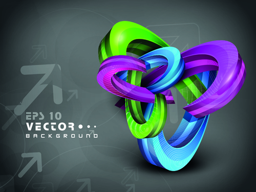 Set of 3D objects from vector background graphic 04