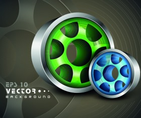 Set of 3D objects from vector background graphic 05