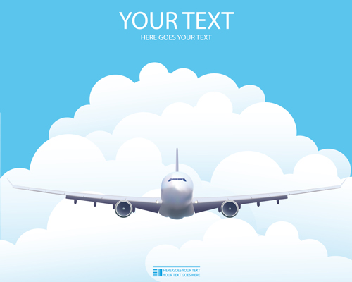 Elements of Airlines background design vector 01