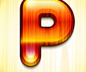 wood styled of Alphabet vector graphic 17