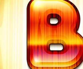 wood styled of Alphabet vector graphic 03