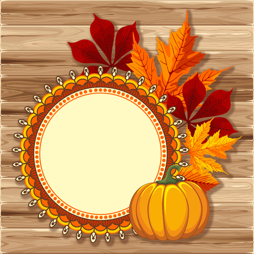 Autumn elements and gold leaves background vector 02