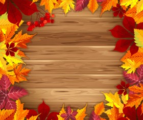 Autumn elements and gold leaves background vector 03