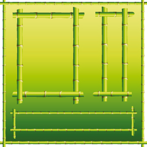 Set of Different of Bamboo Frame design vector 01