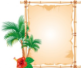 Set of Different of Bamboo Frame design vector 02