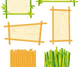 Set of Different of Bamboo Frame design vector 05