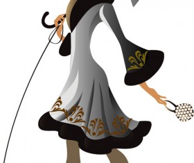 Beautiful of Fashion Girls vector graphic 01