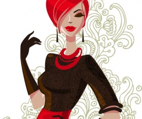 Beautiful of Fashion Girls vector graphic 04