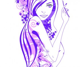 Beautiful of Fashion Girls vector graphic 05