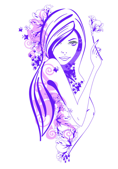 Beautiful of Fashion Girls vector graphic 05