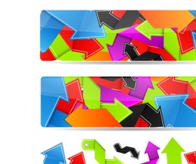 Set of Bright colored banners vector 02