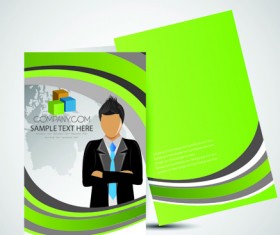 Cover brochure and Business card vector set 01