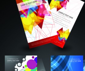 Cover brochure and Business card vector set 02