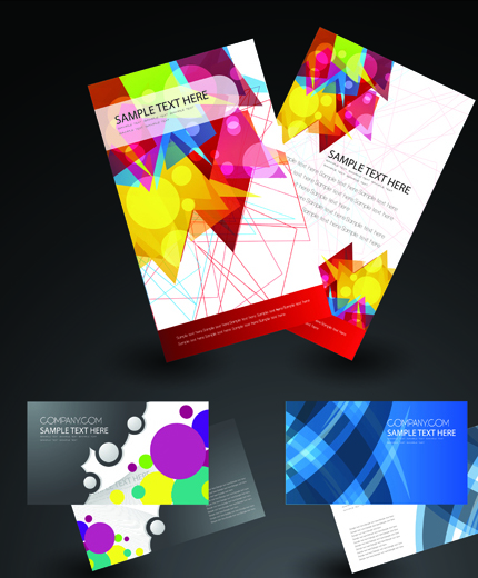 Cover brochure and Business card vector set 02