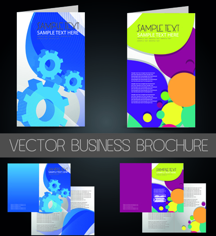 Business cards and brochure covers design vector 05