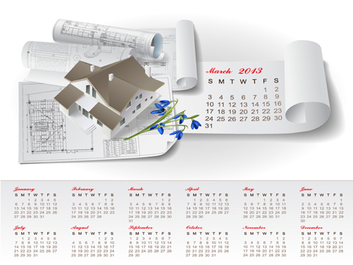 Set of Creative Calendar 2013 design vector 06