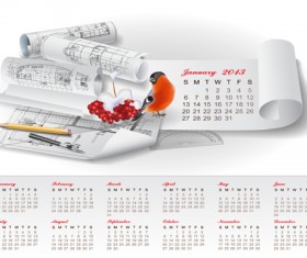 Set of Creative Calendar 2013 design vector 09