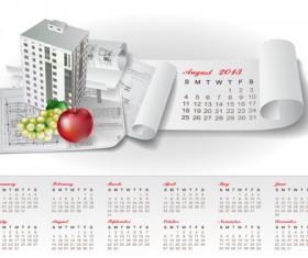 Set of Creative Calendar 2013 design vector 12