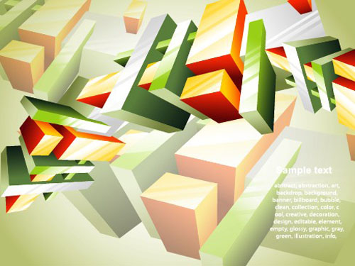 Elements of Colorful abstract objects vector background set 01