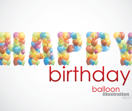 Colorful balloon Consisting of alphabet with numbers vector 01