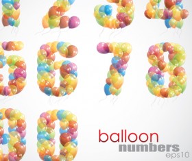 Colorful balloon Consisting of alphabet with numbers vector 02