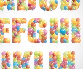 Colorful balloon Consisting of alphabet with numbers vector 03
