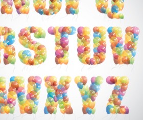 Colorful balloon Consisting of alphabet with numbers vector 04