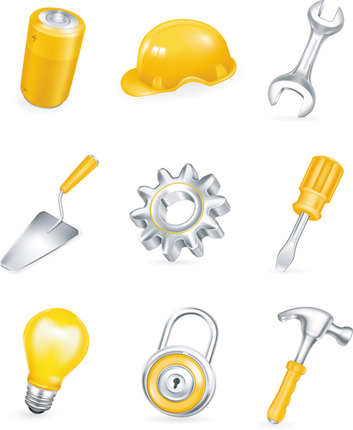 Various Builders Icons mix vector set 02