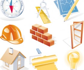 Various Builders Icons mix vector set 04