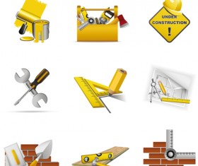 Various Builders Icons mix vector set 05