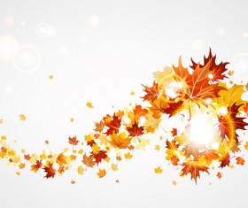 Creative Autumn leaves figures vector background 01