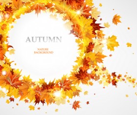 Creative Autumn leaves figures vector background 02