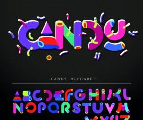 Funny Alphabet with creative font design vector 01