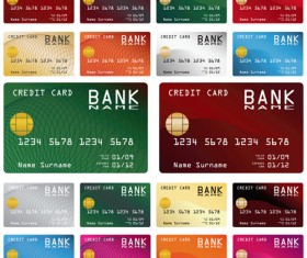 Credit Card vector template set 03