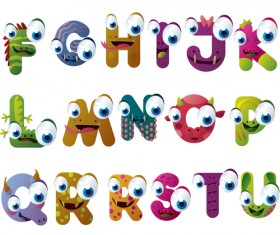 Elements of Funny Alphabet vector graphic